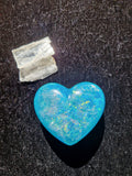 Blue Puff Heart - With Angel Wing Selenite