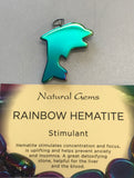 Rainbow hematite dolphin pendant