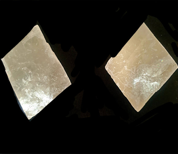 Milky white calcite cube
