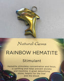 Rainbow hematite dolphin pendant