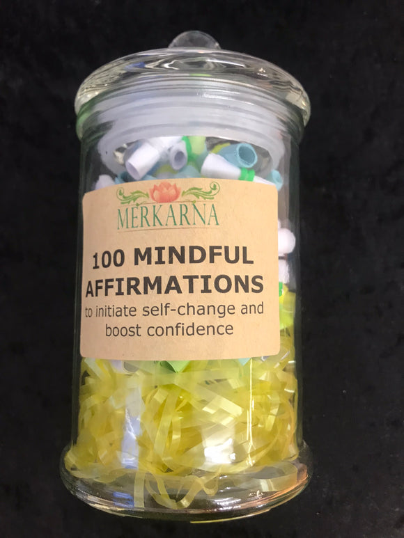 100 mindful affirmations in a jar