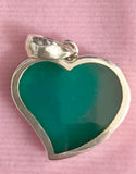 925 silver green heart pendant/ chakra healing