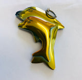 Rainbow hematite dolphin pendant