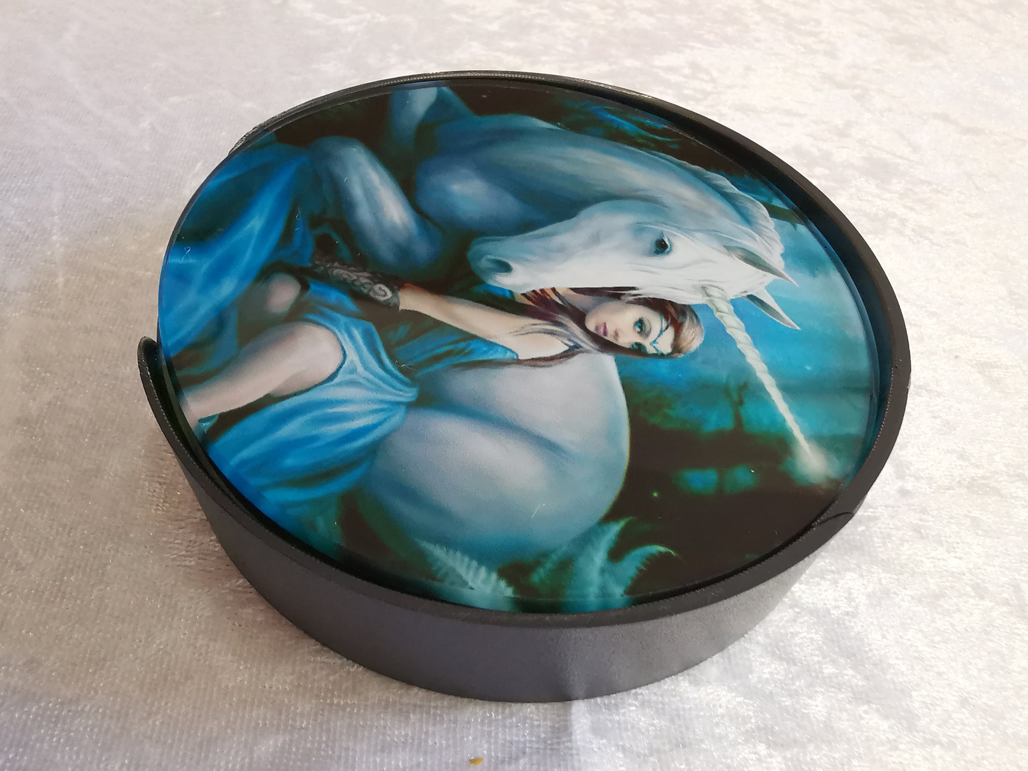 Unicorn Coaster Set Anne stokes WhiteThyme